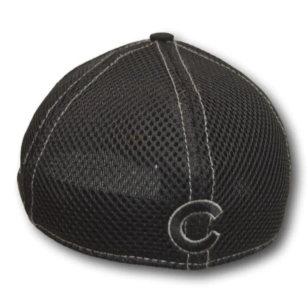 CHILD - YOUTH CHICAGO CUBS BLACK NEW ERA TEAM STRETCH FIT BASEBALL CAP